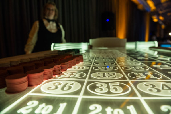 Casino table with attendant.