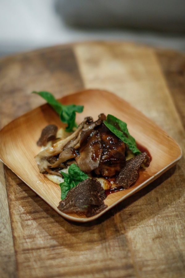 The winning dish: a delicious Braised Beef Shank Crépinette with freshly shaved Black Truffle.